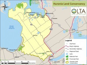 Huronia Land Conservancy area of operation map