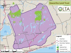 Kawartha Land Trust area of operations map