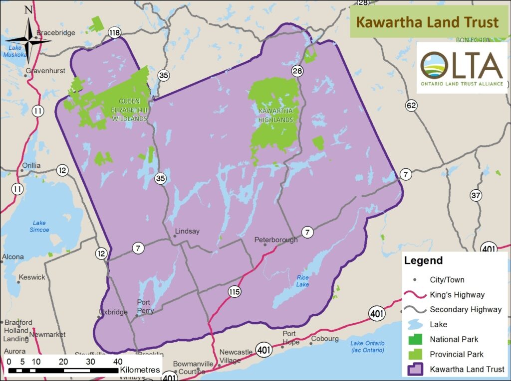 Kawartha Land Trust Boundary map